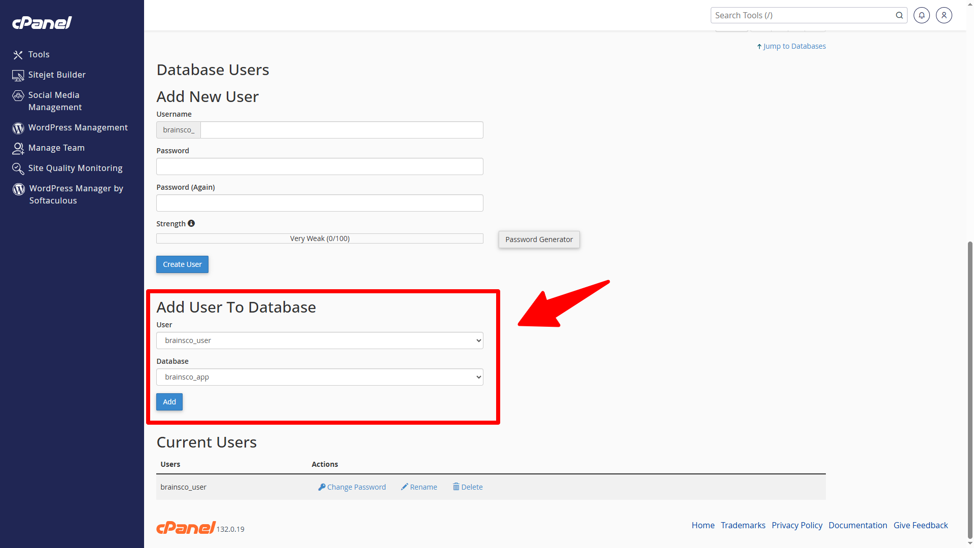 Database Creation in cPanel