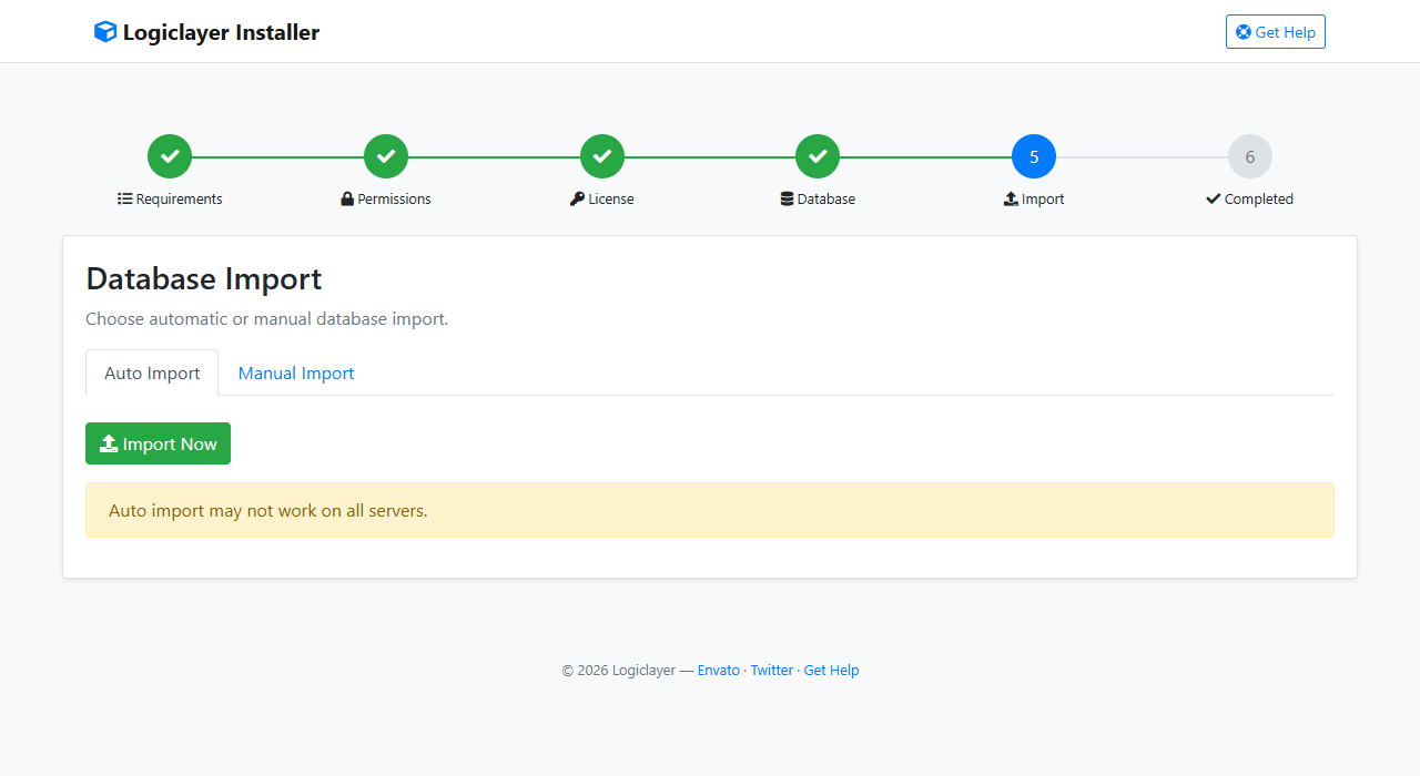 Choose automatic import.