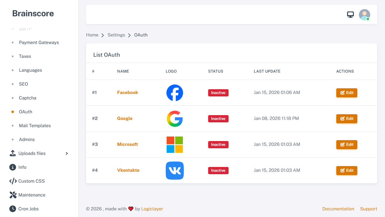 List OAuth