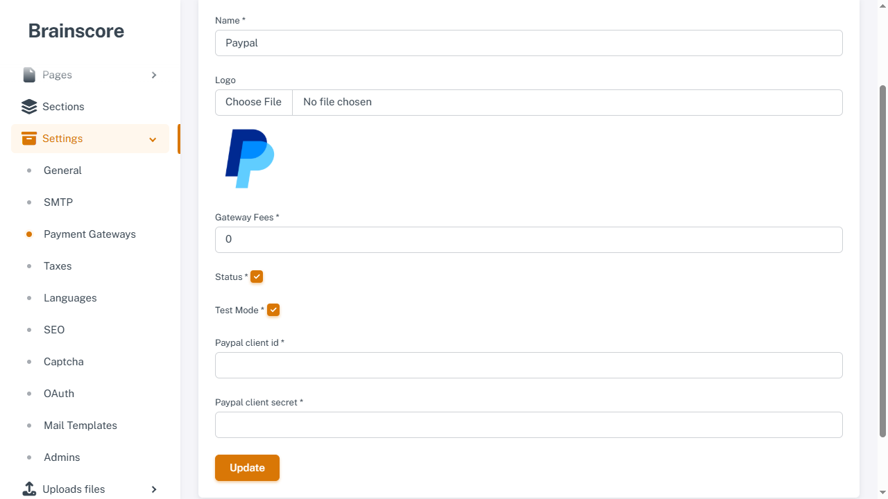 Settings Payment Gateways