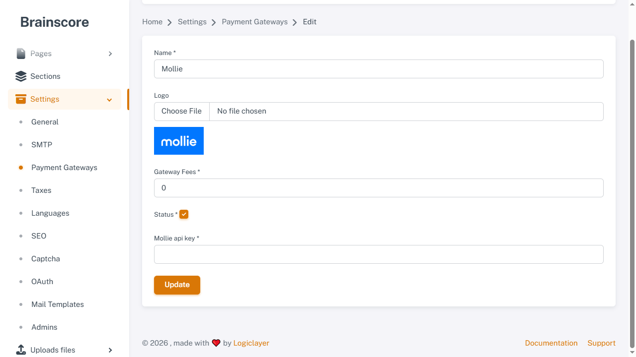 Settings Payment Gateways